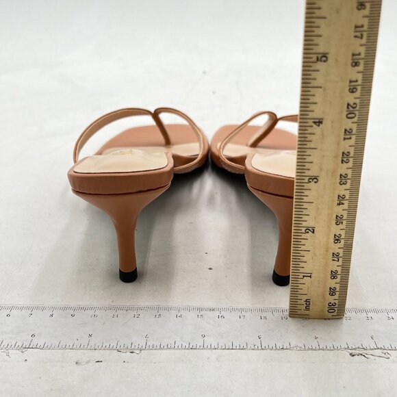 Wansseny Brown Comfy Thong Open Toe Low Heel Flip Flops Slip on Mules Sandals - Picture 4 of 7
